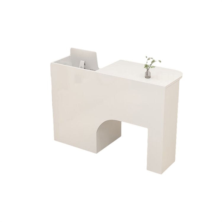 Reception counter, reception desk, cash register counter, counter, office reception, melamine laminate, with lock, steel handle, silent sliding rail, urban, modern, RD-A39