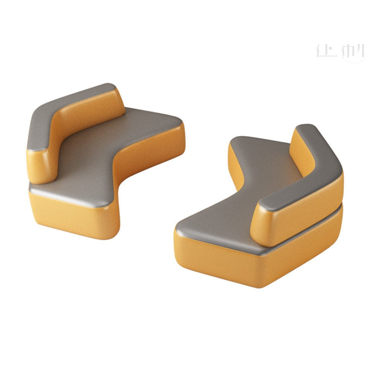 Reception sofa, reception sofa, waiting room sofa, break room sofa, two-tone design, PVC leather, natural wood frame, high-density urethane foam, freely rearrangeable, simple and modern, yellow, customizable OS-A8