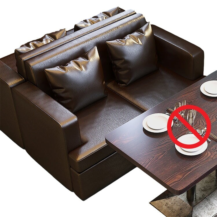 カフェテーブルセット レストラン オイルレザー生地 人工レザー 円型テーブル 1人掛け 2人掛け シック ブラウン カスタマイズ可能 CT-A26