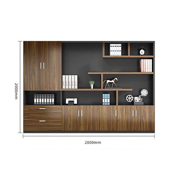 収納キャビネット 分類収納 ファイリングキャビネット 木製書庫 本棚 収納棚 オフィス家具 事務所 大容量収納スペース ブラック カスタマイズ可能 SC-A1