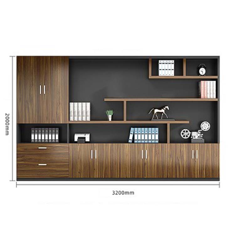 収納キャビネット 分類収納 ファイリングキャビネット 木製書庫 本棚 収納棚 オフィス家具 事務所 大容量収納スペース ブラック カスタマイズ可能 SC-A1