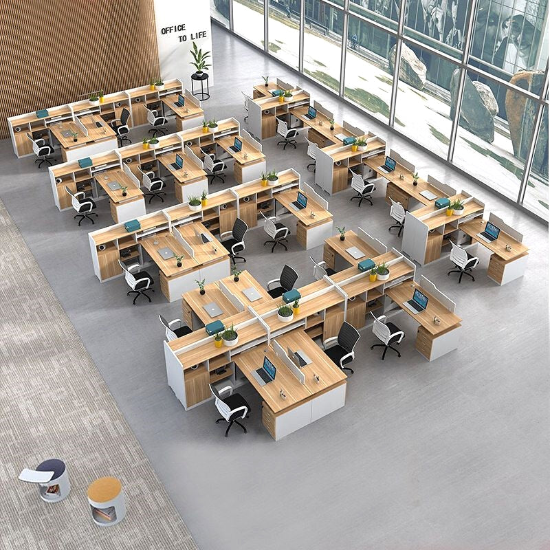 オフィスデスク 事務用デスク 事務机 ワークデスク サイドキャビネット付き 鍵付き 静音スライドレール 配線孔付き トップパネル付き OD-A14