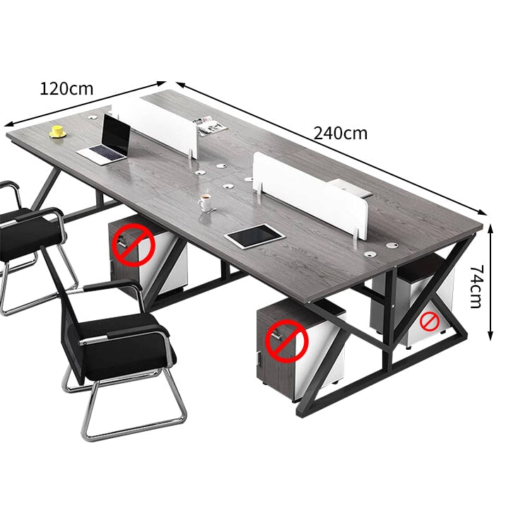 Office Desk, Office Desk, Study Desk, Work Desk, Top Panel, Wiring Hole, Side Cabinet, Carbon Steel Frame, Wood Grain, Customizable OD-A34