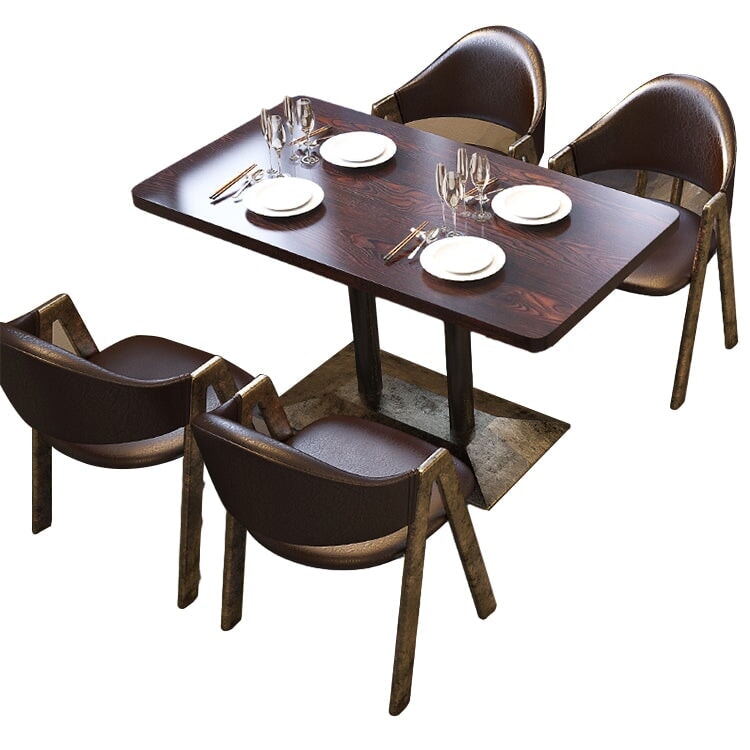 カフェテーブルセット レストラン オイルレザー生地 人工レザー 円型テーブル 1人掛け 2人掛け シック ブラウン カスタマイズ可能 CT-A26
