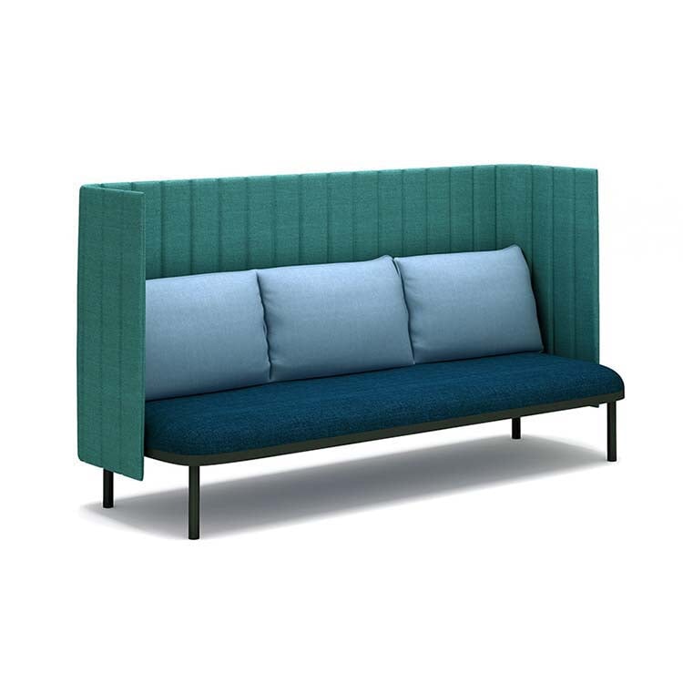 Reception sofa Office sofa Panel sofa Fabric upholstery Panel included Steel legs High density urethane foam Simple modern Blue Customizable OS-A9