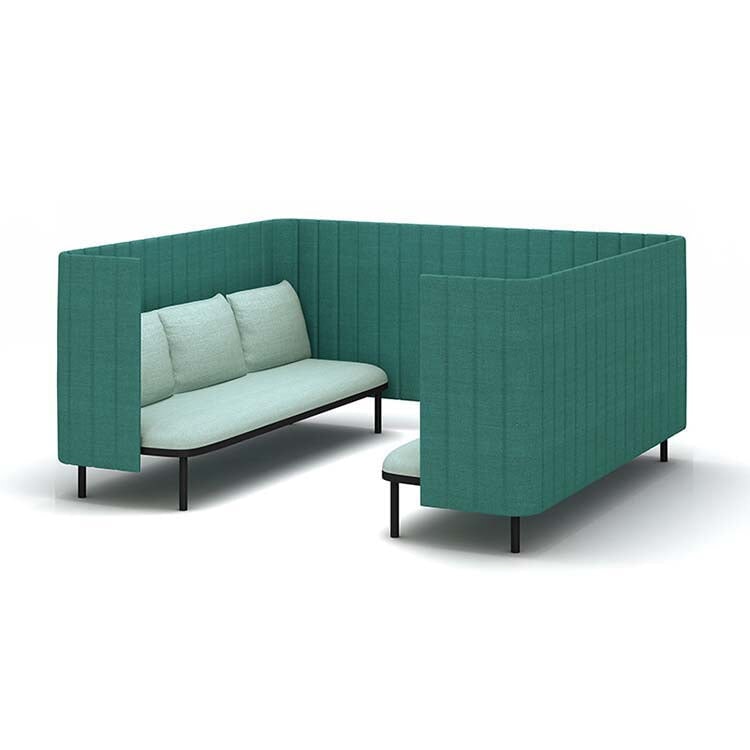 Reception sofa Office sofa Panel sofa Fabric upholstery Panel included Steel legs High density urethane foam Simple modern Blue Customizable OS-A9