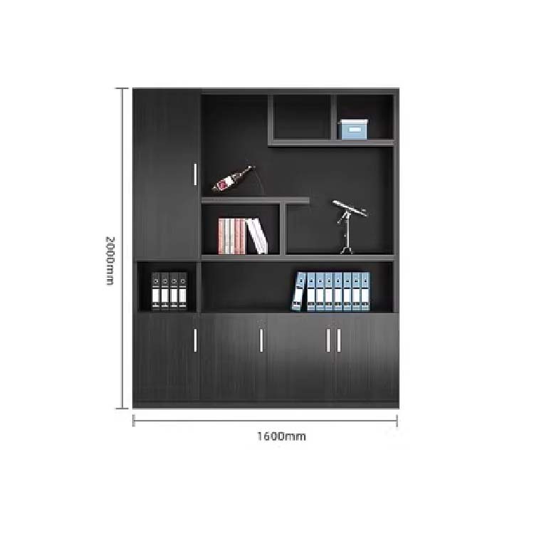収納キャビネット 分類収納 ファイリングキャビネット 木製書庫 本棚 収納棚 オフィス家具 事務所 大容量収納スペース ブラック カスタマイズ可能 SC-A1