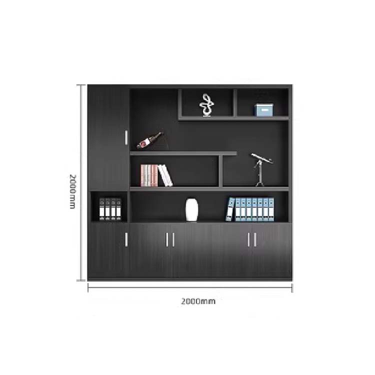 収納キャビネット 分類収納 ファイリングキャビネット 木製書庫 本棚 収納棚 オフィス家具 事務所 大容量収納スペース ブラック カスタマイズ可能 SC-A1