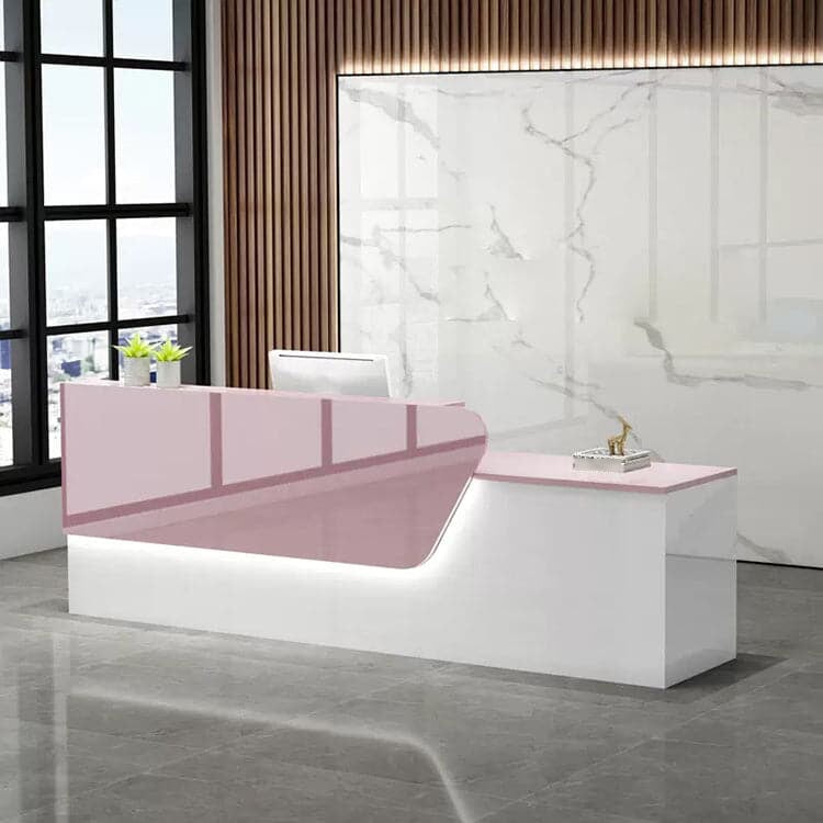Reception counter, reception desk, cash register, counter, office reception, with LED, RD-A32