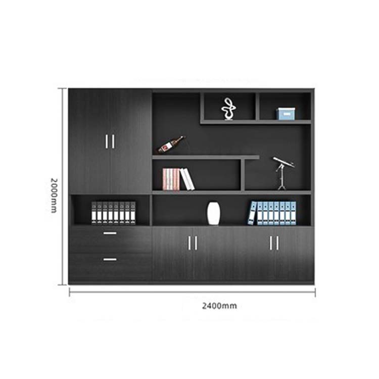 収納キャビネット 分類収納 ファイリングキャビネット 木製書庫 本棚 収納棚 オフィス家具 事務所 大容量収納スペース ブラック カスタマイズ可能 SC-A1