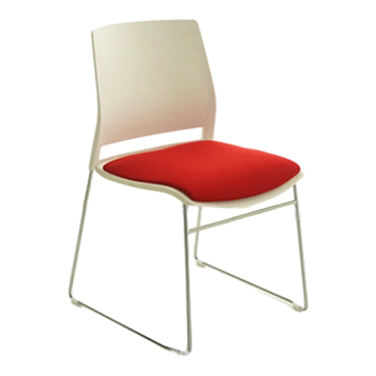 Office chair, stackable, space-saving, cotton-linen fabric, steel frame, non-slip rubber, OC-A42
