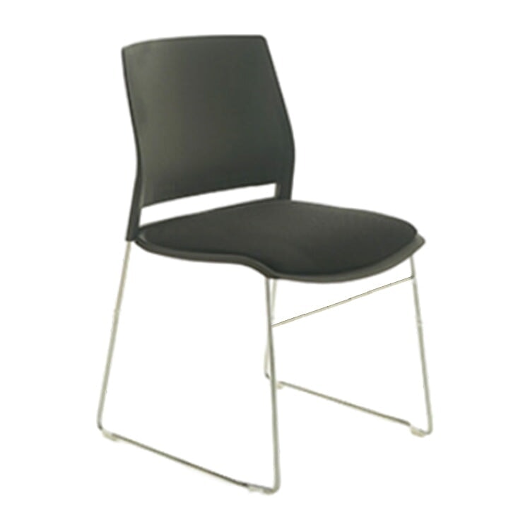 Office chair, stackable, space-saving, cotton-linen fabric, steel frame, non-slip rubber, OC-A42