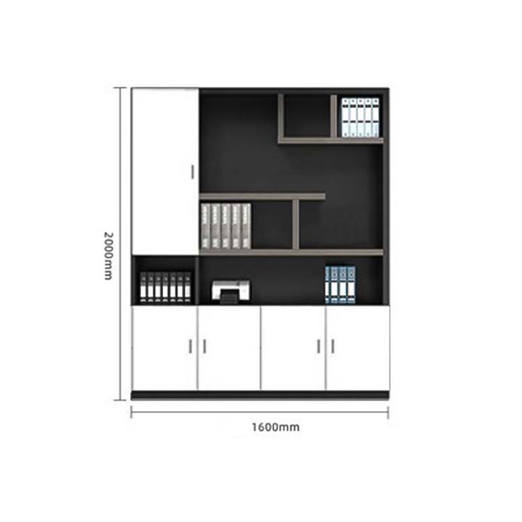 収納キャビネット 分類収納 ファイリングキャビネット 木製書庫 本棚 収納棚 オフィス家具 事務所 大容量収納スペース ブラック カスタマイズ可能 SC-A1