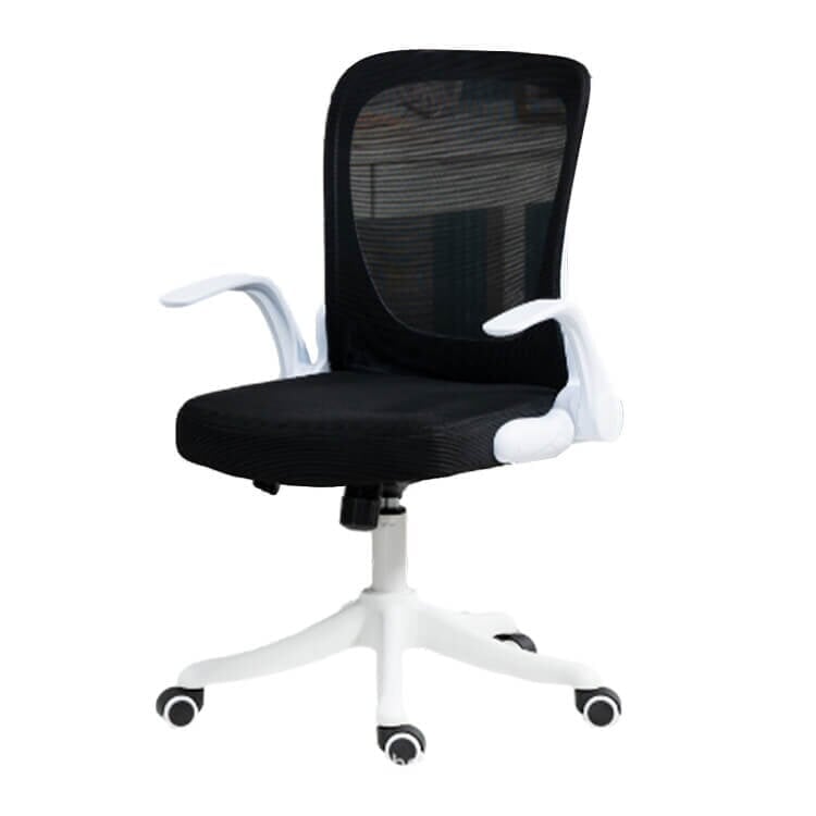Office chair, space-saving, foldable, S-curve, flip-up style, mesh fabric, urethane foam, OC-A14