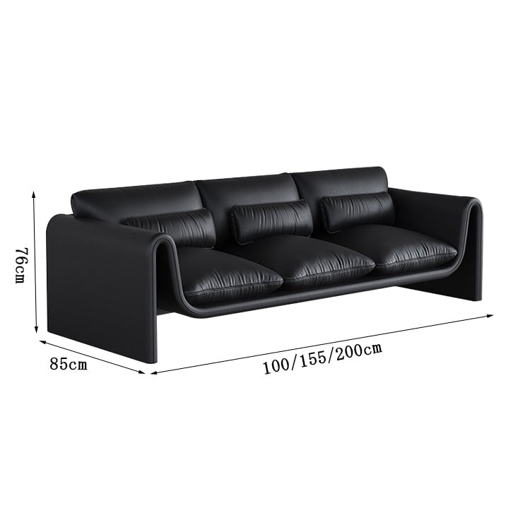Designer indoor sofa, living room sofa, pine wood, PP cotton, simple, cushion, silicone leather, spacious, 1-seater, 2-seater, 3-seater, customizable, OS-A18
