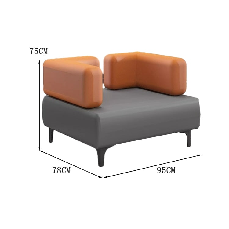 Sofa table set reception reception set nappa leather carbon steel legs height fit safe odorless firm flexible simple minimalism orange gray OS-A5
