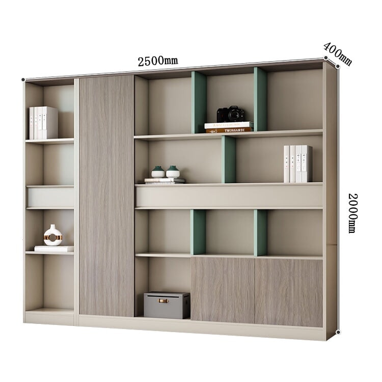 収納棚 オフィスキャビネット ファイリングキャビネット 木製書庫 書類整理棚 分類収納 メラミン化粧板 台輪付き シックな雰囲気 ハンガーパイプ グレー カスタマイズ可能 SC-A16