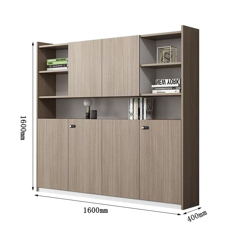 キャビネット 多段式 オフィスキャビネット ファイリングキャビネット 木製書庫 書類整理棚 メラミン化粧板 お手入れ簡単 分類収納 ダイヤル錠 無臭無害 グレー カスタマイズ可能 SC-A9