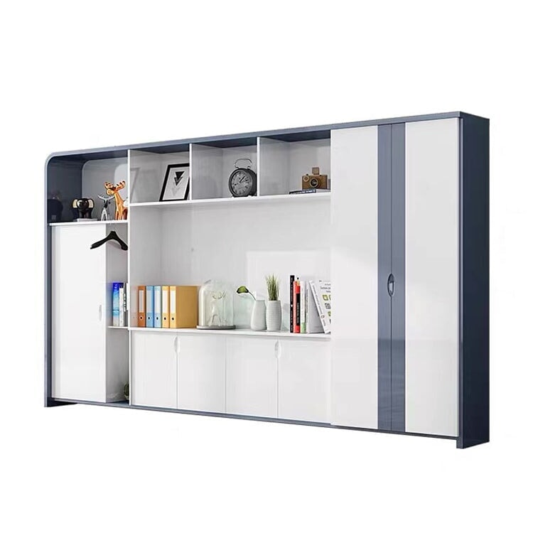 キャビネット 本棚 木製書庫木製キャビネット 大容量収納スペース 焼付塗装 北欧 シンプル ホワイト SC-A2