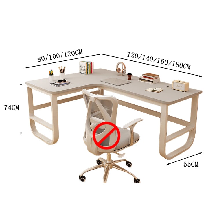 Desk Work Desk L-shaped Desk Steel Frame Plastic Parts Melamine Veneer Wide Leg Space L-shaped Legs CD-A5