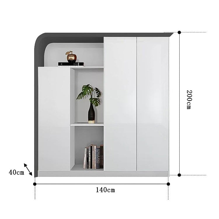 キャビネット 本棚 木製書庫木製キャビネット 大容量収納スペース 焼付塗装 北欧 シンプル ホワイト SC-A2