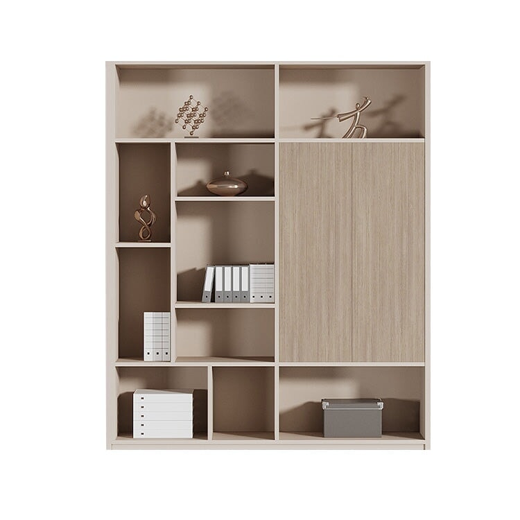 多段式キャビネット オフィスキャビネット ファイリングキャビネット 木製書庫 書類整理棚 メラミン化粧板 湿気に強い 長持ちしやすい 台輪付き 分類収納 ナチュラルテイスト ベージュ カスタマイズ可能 SC-A8