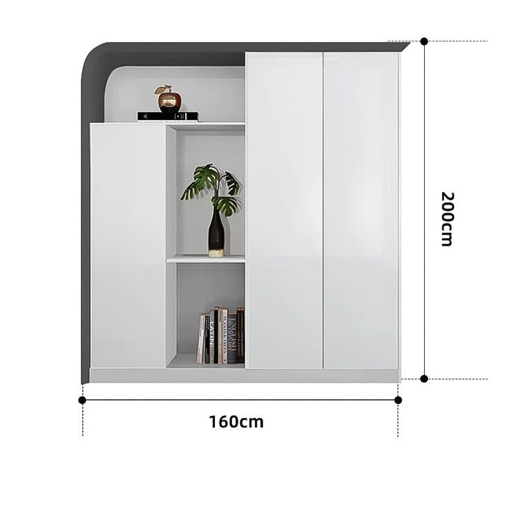 キャビネット 本棚 木製書庫木製キャビネット 大容量収納スペース 焼付塗装 北欧 シンプル ホワイト SC-A2