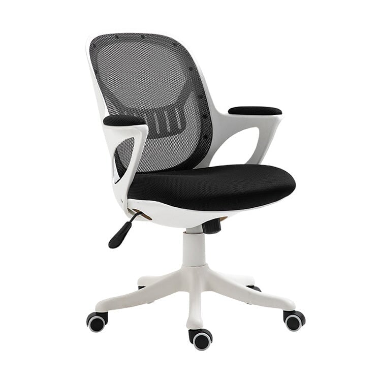 Office chair, rocking function, height adjustment and rotation, liver support, high density urethane foam, mesh, polyurethane casters, five-legged base, OC-A10