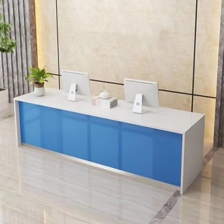 Reception counter, reception desk, cash register counter, counter, office reception, eco-friendly material, with lock, keyboard tray, RD-A34