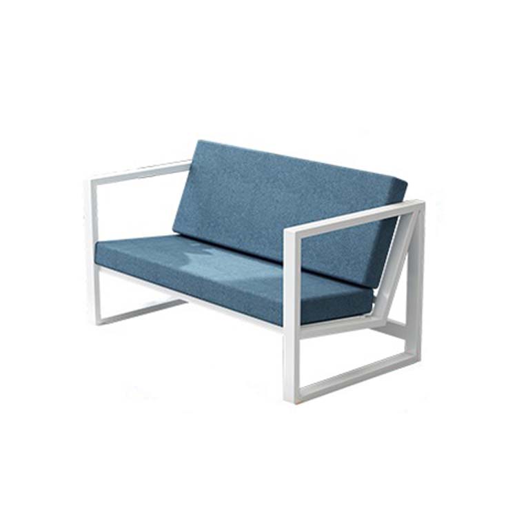 Nordic style armchair, reception sofa, coffee shop, break room, steel frame, baked finish, urethane foam, simple, blue, customizable, OS-A2