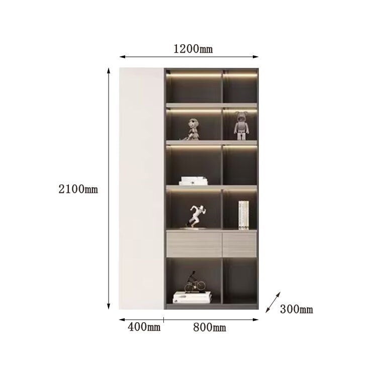 キャビネット オフィス収納 オフィスキャビネット 書類整理棚 ファイリングキャビネット ハイグレート感 プッシュオープン扉 LEDテープライト 分類収納 チャコールグレー カスタマイズ可能 SC-A7