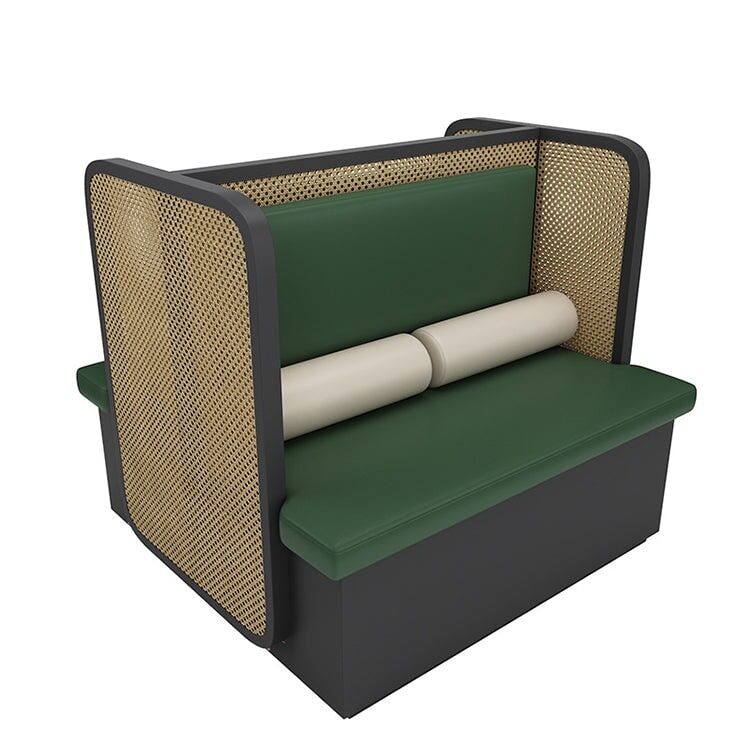 レストラン応接ソファセット PVCレザー生地 高密度ウレタンフォーム アンティーク調 店舗用什器 飲食店 グリーン カスタマイズ可能 CT-A17