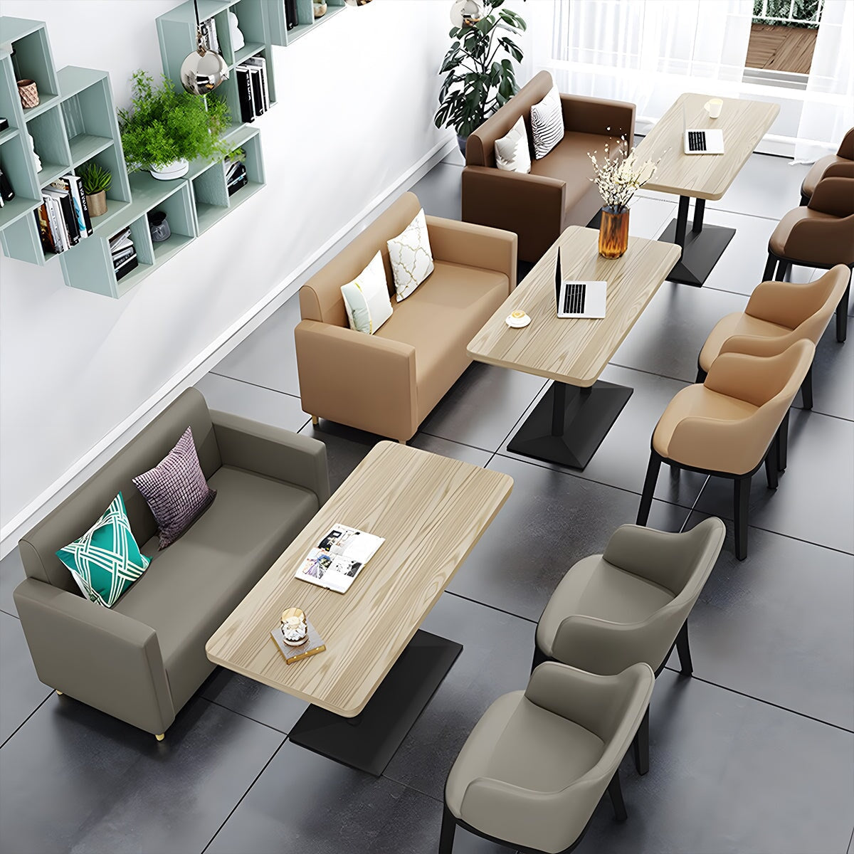 カフェ風ソファセット カフェテーブル ダイニングテーブル 木製 木目調 1人掛け 2人掛け 安全性 おしゃれ ブラック グレー カスタマイズ可能 CT-A23