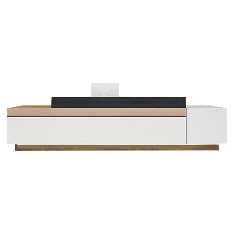 Reception counter, reception desk, entrance reception, cash register, counter, office reception, excellent storage capacity, marble pattern, bicolor, RD-A28