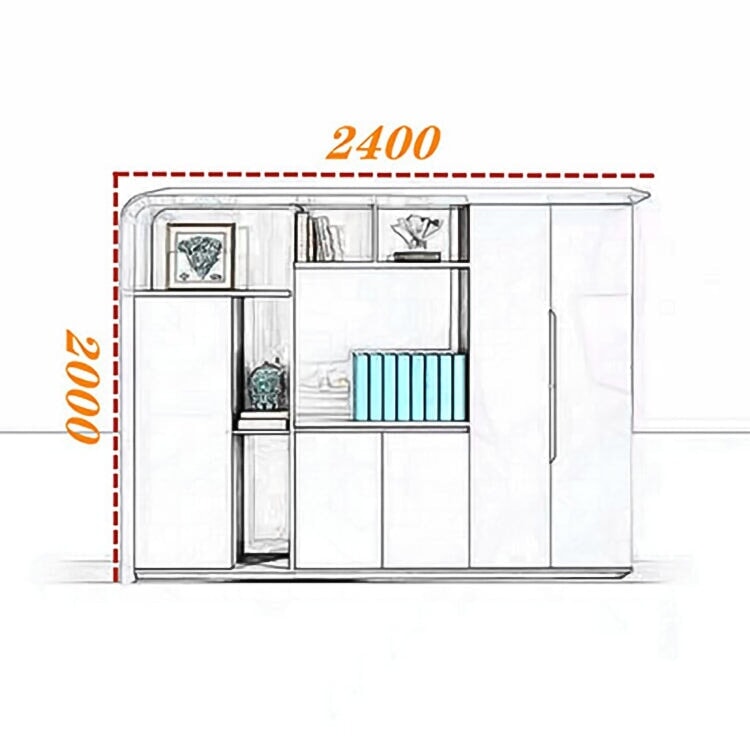 キャビネット 本棚 木製書庫木製キャビネット 大容量収納スペース 焼付塗装 北欧 シンプル ホワイト SC-A2