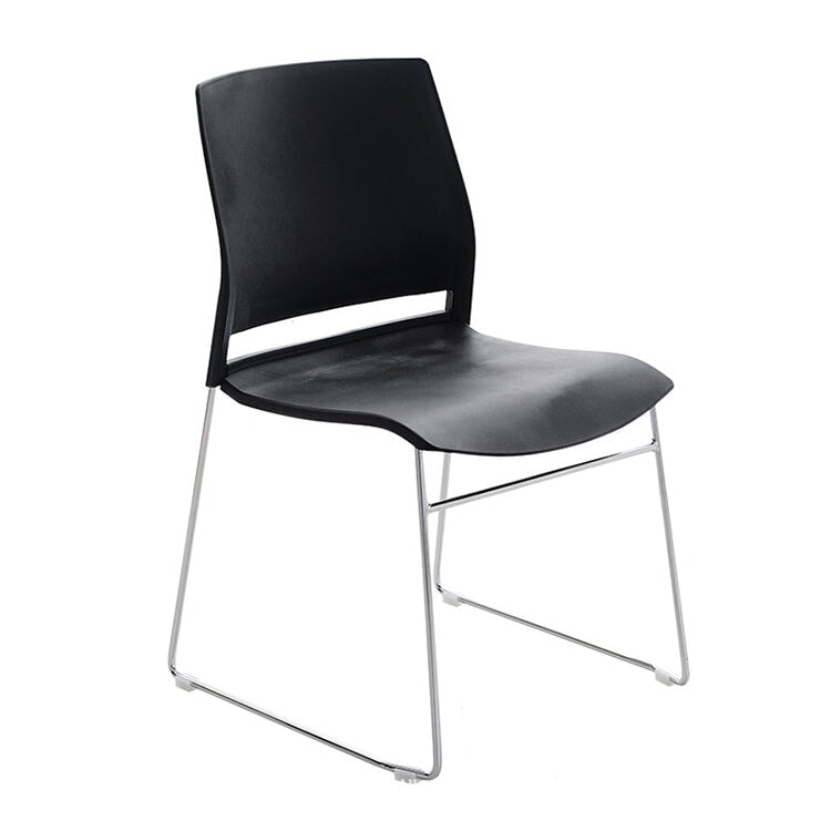 Office chair, stackable, space-saving, cotton-linen fabric, steel frame, non-slip rubber, OC-A42