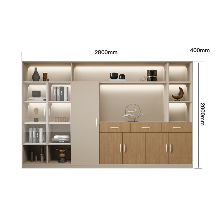 役員用キャビネット おしゃれ オフィスキャビネット ファイリングキャビネット 木製書庫 書類整理棚 ナチュラルテイスト 分類収納 高耐荷重 メラミン化粧板 お手入れ簡単 ベージュ カスタマイズ可能 SC-A10