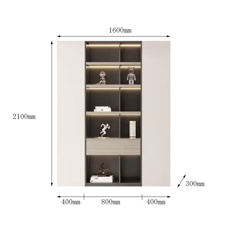 キャビネット オフィス収納 オフィスキャビネット 書類整理棚 ファイリングキャビネット ハイグレート感 プッシュオープン扉 LEDテープライト 分類収納 チャコールグレー カスタマイズ可能 SC-A7