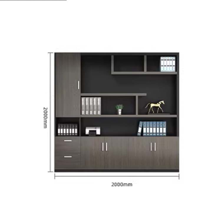 収納キャビネット 分類収納 ファイリングキャビネット 木製書庫 本棚 収納棚 オフィス家具 事務所 大容量収納スペース ブラック カスタマイズ可能 SC-A1