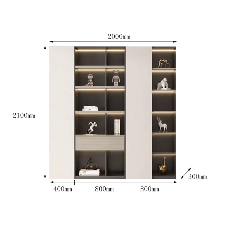 キャビネット オフィス収納 オフィスキャビネット 書類整理棚 ファイリングキャビネット ハイグレート感 プッシュオープン扉 LEDテープライト 分類収納 チャコールグレー カスタマイズ可能 SC-A7