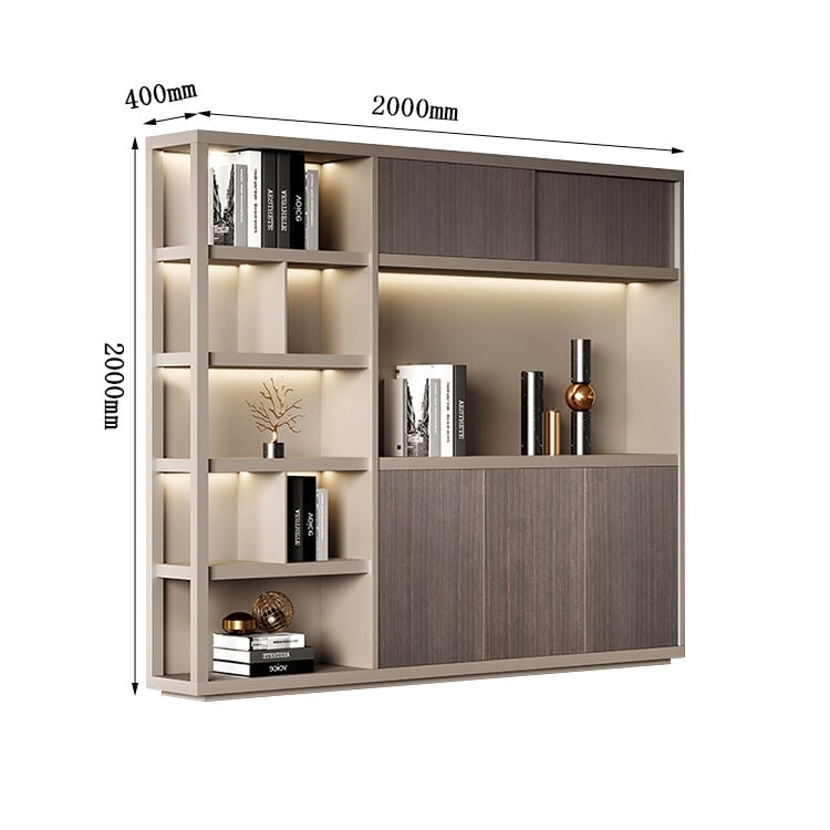 役員用キャビネット オフィス収納 ファイリングキャビネット オフィスキャビネット 書類整理棚 メラミン化粧板 無臭無害 高級感 分類収納 グレー カスタマイズ可能 SC-A6