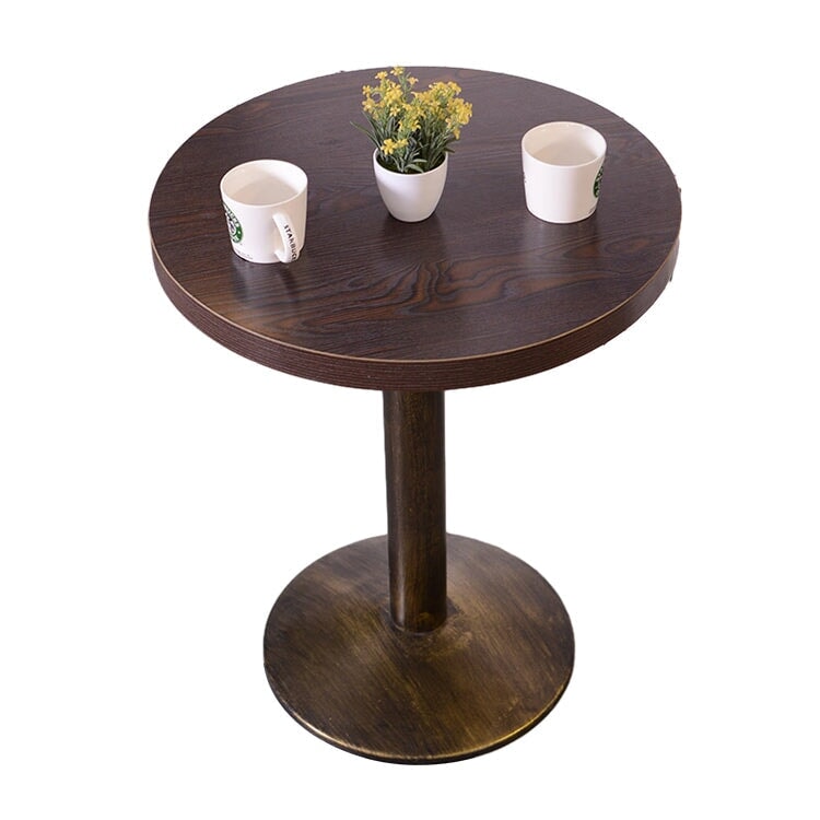 カフェテーブルセット レストラン オイルレザー生地 人工レザー 円型テーブル 1人掛け 2人掛け シック ブラウン カスタマイズ可能 CT-A26