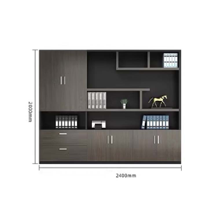 収納キャビネット 分類収納 ファイリングキャビネット 木製書庫 本棚 収納棚 オフィス家具 事務所 大容量収納スペース ブラック カスタマイズ可能 SC-A1