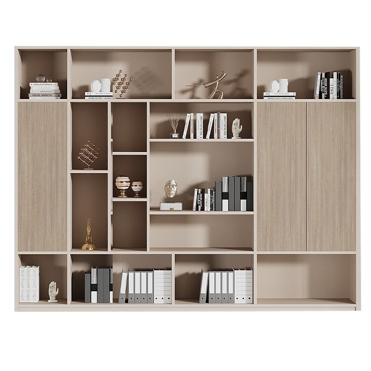 多段式キャビネット オフィスキャビネット ファイリングキャビネット 木製書庫 書類整理棚 メラミン化粧板 湿気に強い 長持ちしやすい 台輪付き 分類収納 ナチュラルテイスト ベージュ カスタマイズ可能 SC-A8