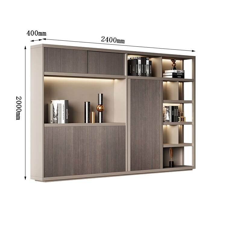 役員用キャビネット オフィス収納 ファイリングキャビネット オフィスキャビネット 書類整理棚 メラミン化粧板 無臭無害 高級感 分類収納 グレー カスタマイズ可能 SC-A6