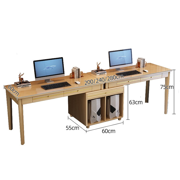 Desk, work desk, computer desk, indoor, work use, rubberwood, wood grain, spacious, rounded, rounded corners, drawer, storage, cabinet, modern, minimalist, simple, CD-A11