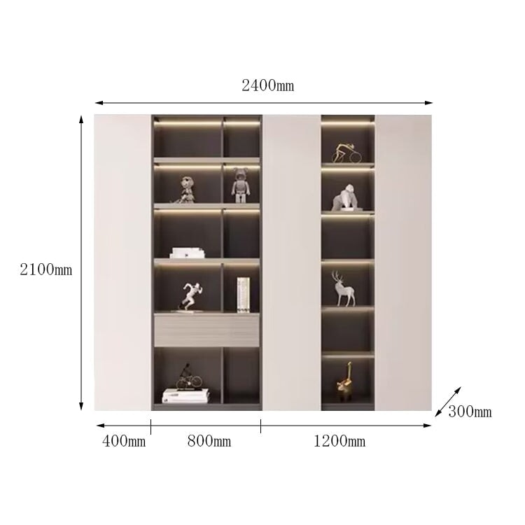 キャビネット オフィス収納 オフィスキャビネット 書類整理棚 ファイリングキャビネット ハイグレート感 プッシュオープン扉 LEDテープライト 分類収納 チャコールグレー カスタマイズ可能 SC-A7