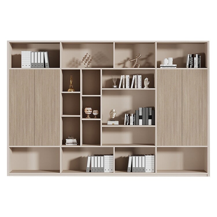 多段式キャビネット オフィスキャビネット ファイリングキャビネット 木製書庫 書類整理棚 メラミン化粧板 湿気に強い 長持ちしやすい 台輪付き 分類収納 ナチュラルテイスト ベージュ カスタマイズ可能 SC-A8