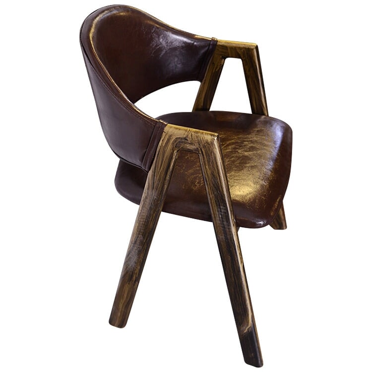 カフェテーブルセット レストラン オイルレザー生地 人工レザー 円型テーブル 1人掛け 2人掛け シック ブラウン カスタマイズ可能 CT-A26