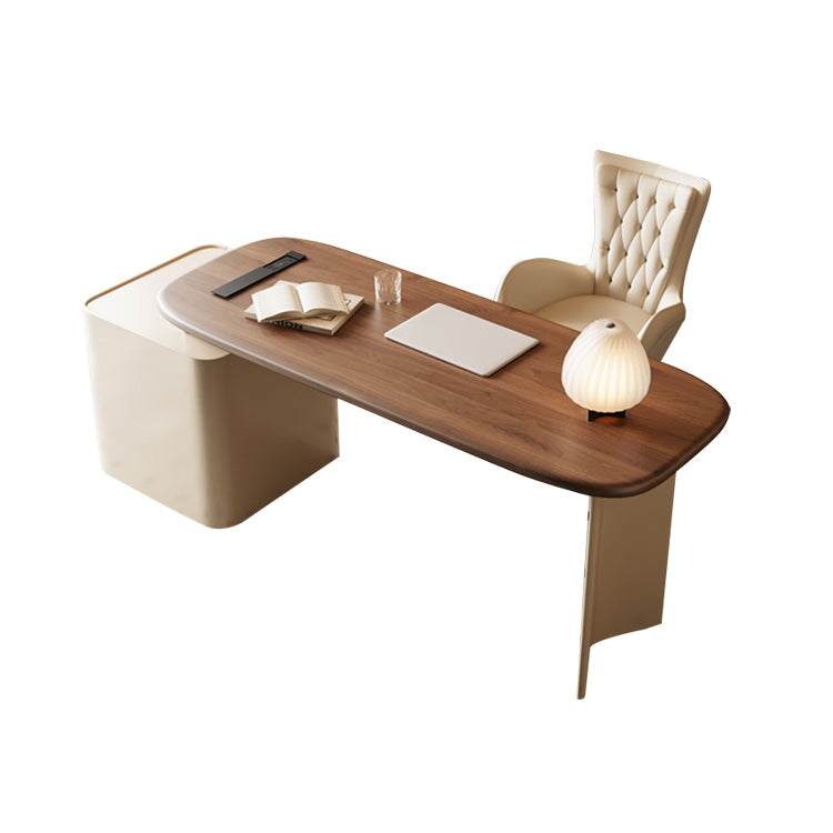 Office desk, office table, president's desk, office desk, side cabinet, drawer, outlet, spacious, for study, modern, brown, ED-A14